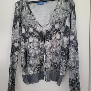 Vera Wang Grey Floral Sweater